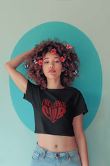 Crop Top with "Crimson Heart Club" Print