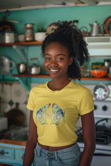 Crop Top with "Split Butterfly Wings" Print