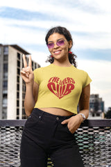 Crop Top with "Crimson Heart Club" Print