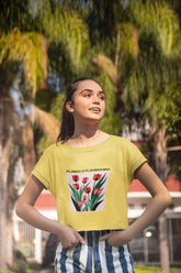 Crop Top with "Tulip Flourish" Print