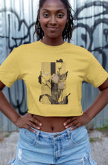 Crop Top with "Industrial Bloom" Print