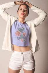 Crop Top with "Abstract Botanical Beauty" Print