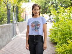 Crop Top with "Blossom Silhouette" Print