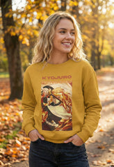 Regular Fit Unisex Sweatshirt with "Rengoku" Print