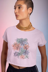 Crop Top with "Abstract Botanical Beauty" Print