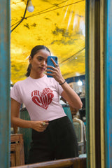 Crop Top with "Crimson Heart Club" Print