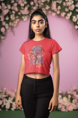 Crop Top with "Blossom Silhouette" Print