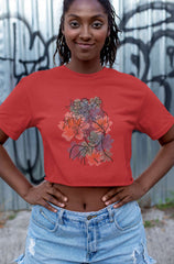 Crop Top with "Abstract Botanical Beauty" Print
