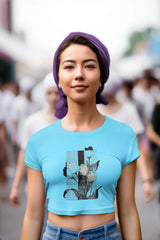 Crop Top with "Industrial Bloom" Print