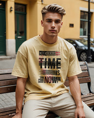 Unisex Relaxed Fit T-Shirt with "Time is Now" Print