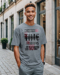 Unisex Relaxed Fit T-Shirt with "Time is Now" Print
