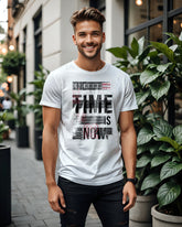 Unisex Relaxed Fit T-Shirt with "Time is Now" Print