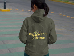 Regular Fit Unisex hoddie with "Rest & Rise " Print