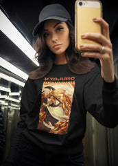 Regular Fit Unisex Sweatshirt with "Rengoku" Print