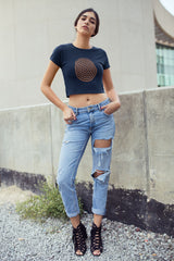 Crop Top with "Stillness In Motion" Print