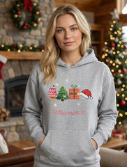 Regular Fit Unisex hoddie with "Christmas Icons" Print
