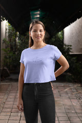 Crop Top with "Go With The Flow" Print