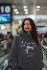 Regular Fit Unisex hoddie with "Strength Is Earned, Not Given" Print