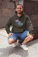 Regular Fit Unisex hoddie with "Retro Boombox" Print