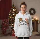 Regular Fit Unisex hoddie with "Santa & Reindeer Merry Christmas" Print
