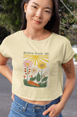Crop Top with "Be Your Own Flower" Print
