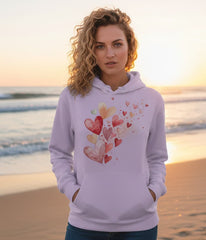 Regular Fit Unisex hoddie with "Blossoming Hearts" Print