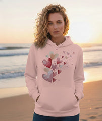Regular Fit Unisex hoddie with "Blossoming Hearts" Print