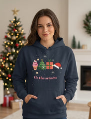 Regular Fit Unisex hoddie with "Christmas Icons" Print