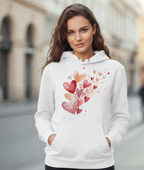 Regular Fit Unisex hoddie with "Blossoming Hearts" Print