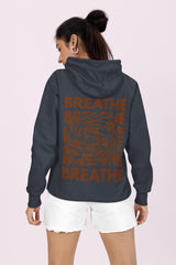 Regular Fit Unisex hoddie with "Breathe" Print