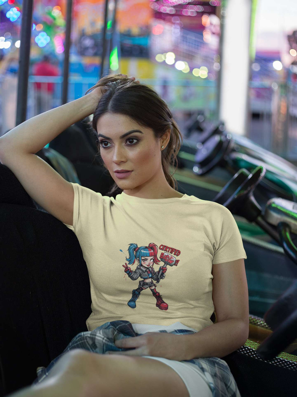 Crop Top with "Chibi Girl" Print