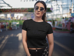 Crop Top with "Go With The Flow" Print