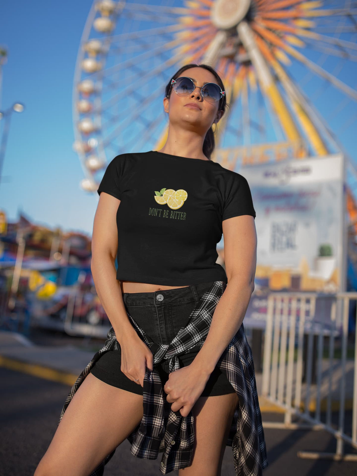 Crop Top with "Don't Be Bitter" Print