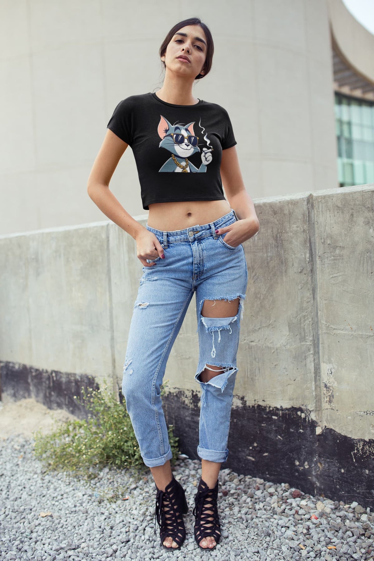 Crop Top with "Tom" Print