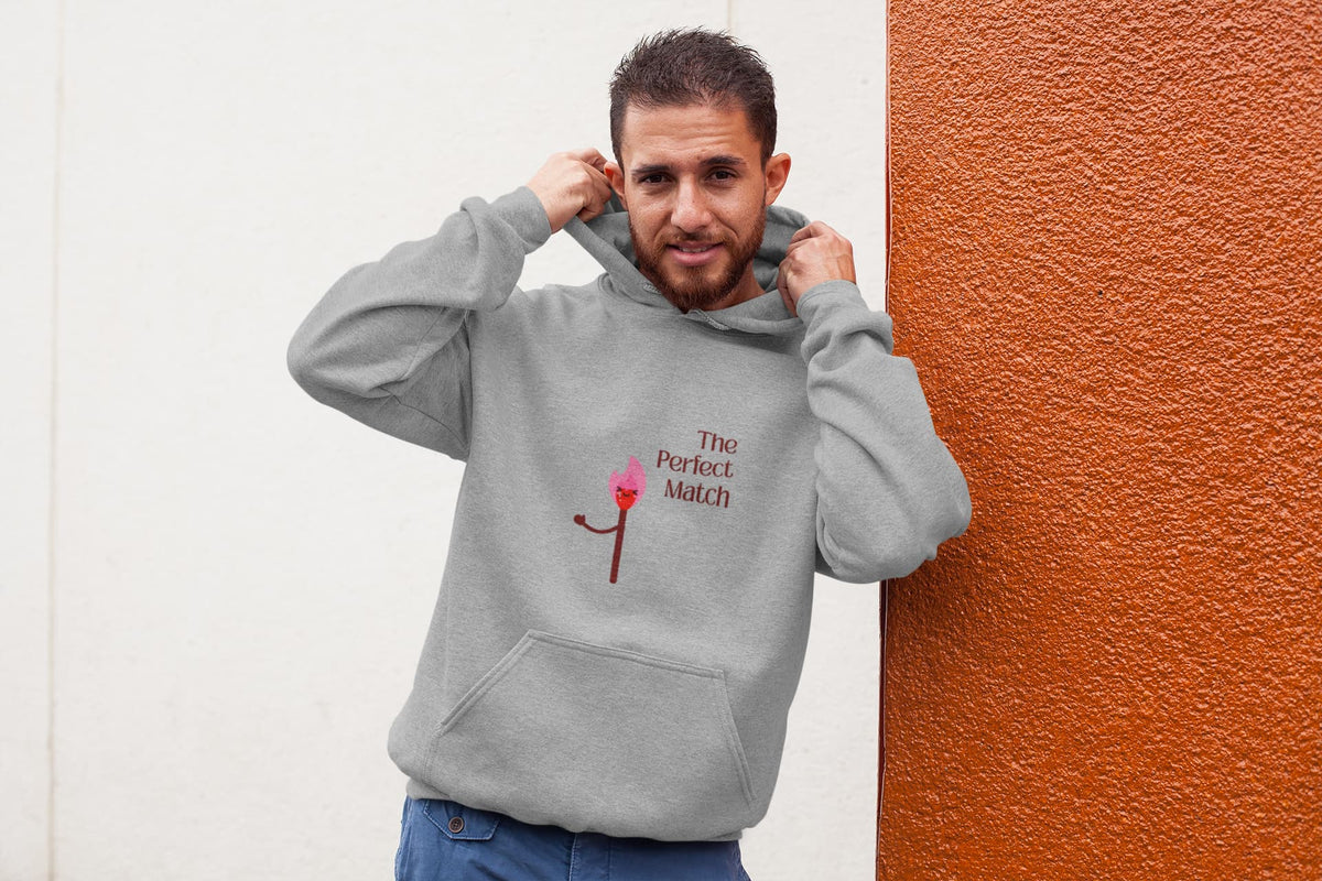 Regular Fit Unisex hoddie with "The Perfect Match" Print