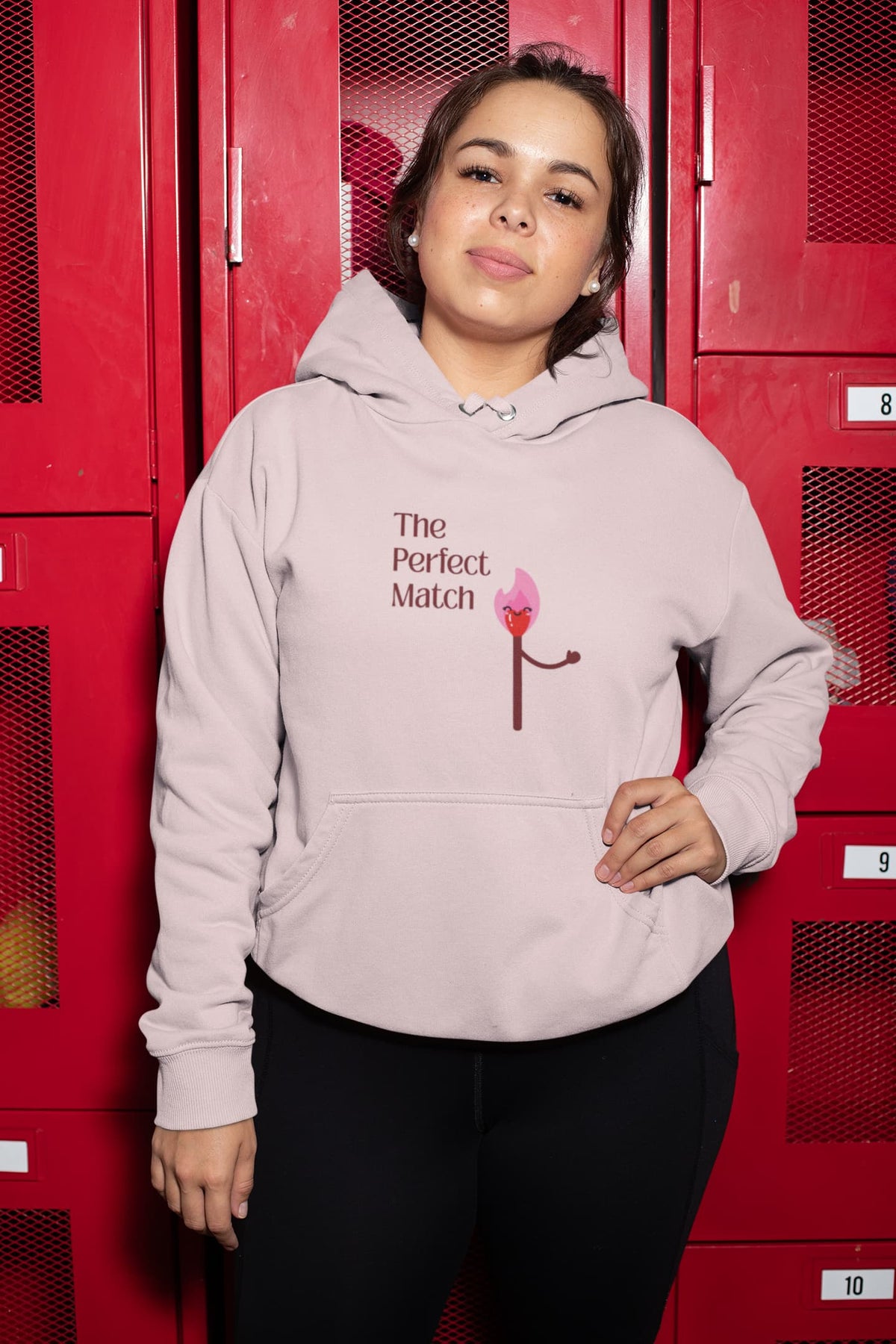 Regular Fit Unisex hoddie with "The Perfect Match" Print