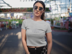 Crop Top with "Go With The Flow" Print