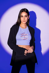 Crop Top with "They Watch I Win" Print