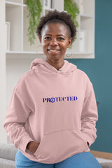 Regular Fit Unisex hoddie with "Protected-Protector" Print
