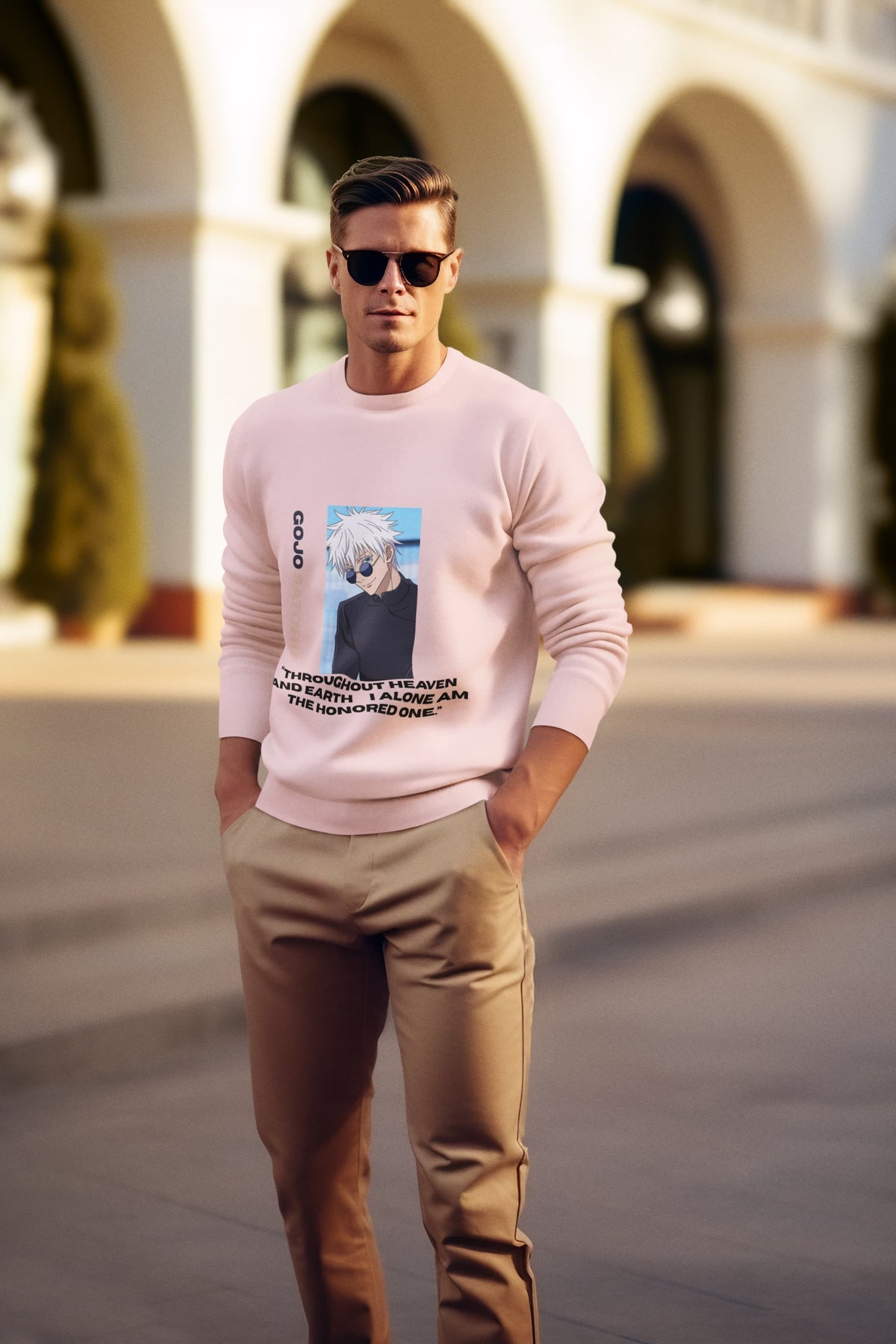 Regular Fit Unisex Sweatshirt with "Goju" Print