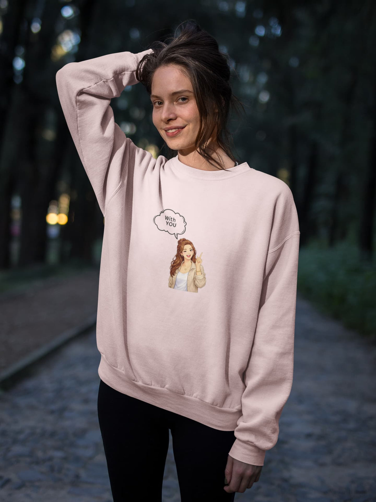 Regular Fit Unisex Sweatshirt with "Couples-Chat" Print