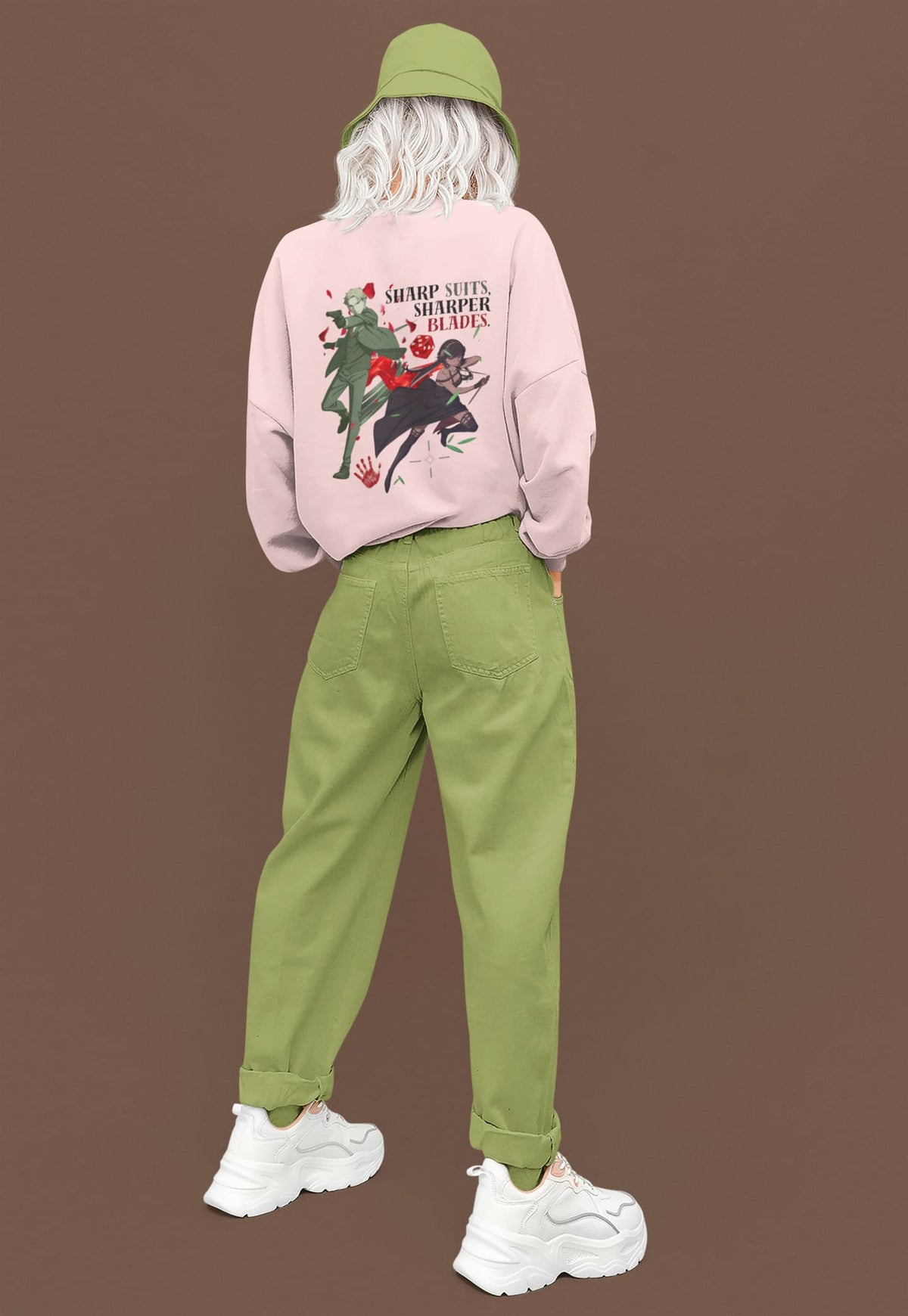Regular Fit Unisex Sweatshirt with "Loid & Yor Forger"  Print