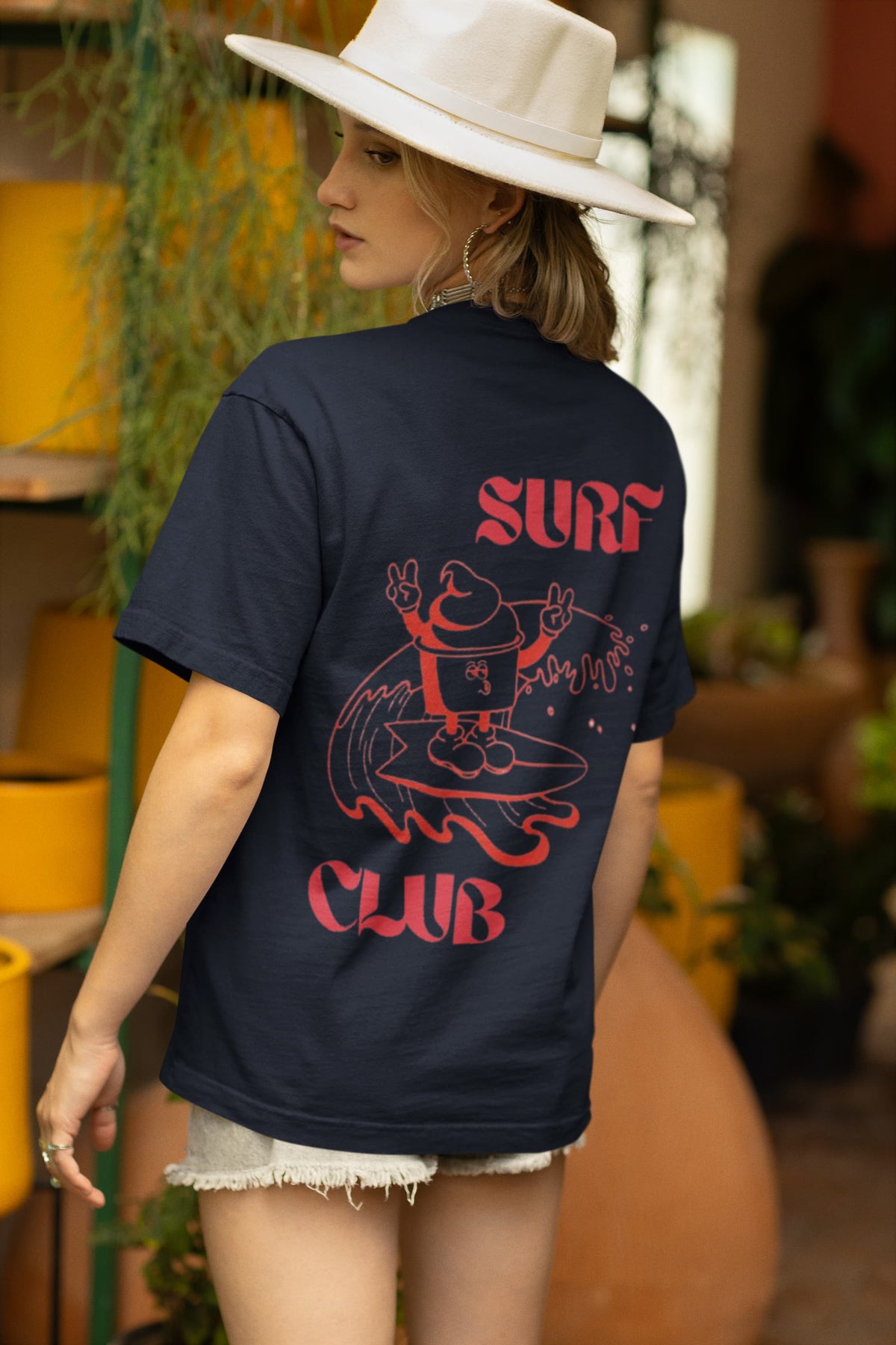 Unisex Relaxed Fit T-Shirt with "Surf Club" Print