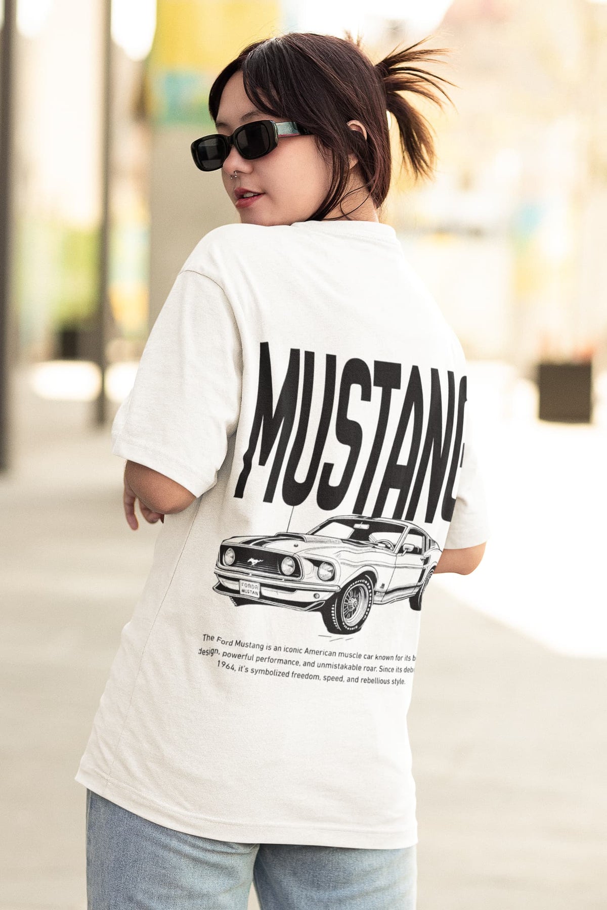 Unisex Relaxed Fit T-Shirt with "Mustang" Print