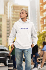 Regular Fit Unisex hoddie with "Protected-Protector" Print