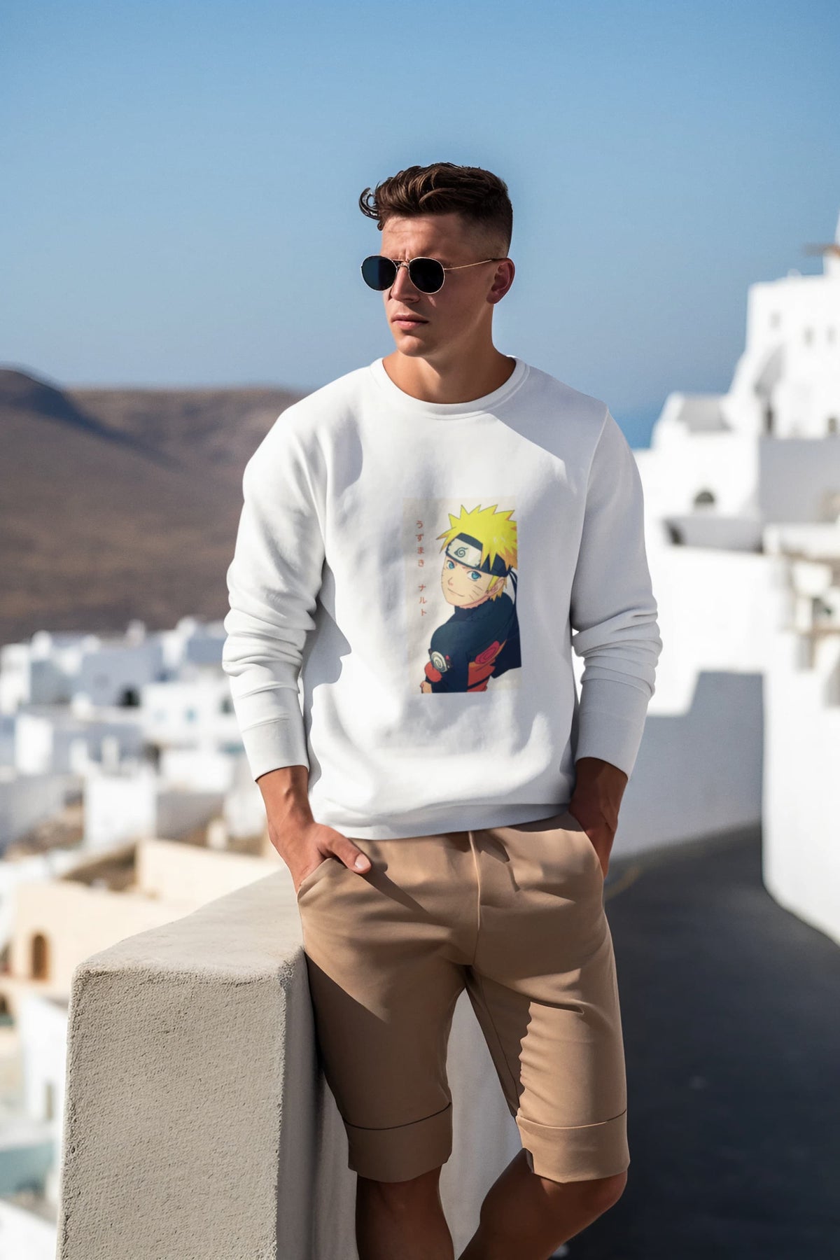 Regular Fit Unisex Sweatshirt with "Naruto" Print